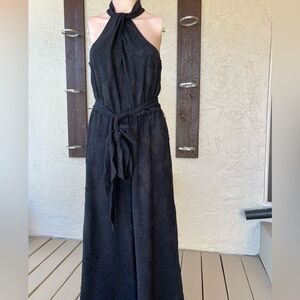 bcbg maxazria Crisscross cutout halter black romper Textured Black Size 6